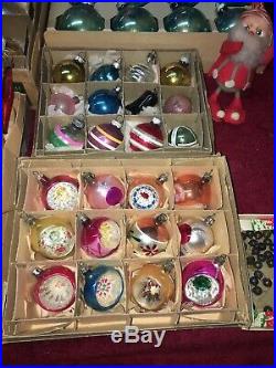Lot Of Over 200 Vintage Glass Mica Christmas Ornaments Poland, Germany, Japan