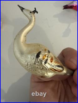 Lot Of Rare Vintage Bird Christmas Tree Glass Ornaments Italian