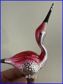 Lot Of Rare Vintage Bird Christmas Tree Glass Ornaments Italian