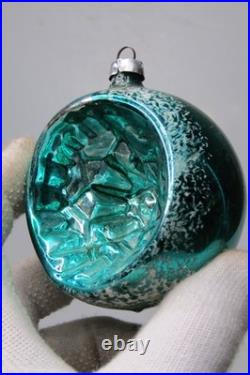 Lot VTG Antique Glass Stencil Pictured Indent 3 DROP Christmas Ornament Germany