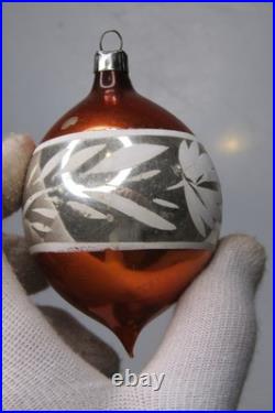 Lot VTG Antique Glass Stencil Pictured Indent 3 DROP Christmas Ornament Germany