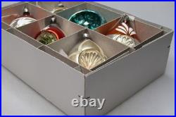 Lot VTG Antique Glass Stencil Pictured Indent 3 DROP Christmas Ornament Germany
