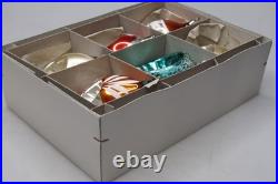 Lot VTG Antique Glass Stencil Pictured Indent 3 DROP Christmas Ornament Germany