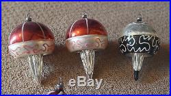 Lot VTG Christmas Mercury Glass Ornaments Teardrop Atomic Mid Century Drop Top