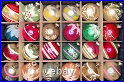 Lot VTG Glass Assorted Mica Pictured Striped BALL Christmas Ornament Corning US Lot VTG Glass Assorted Mica Pictured Striped BALL Christmas Ornament Corning US