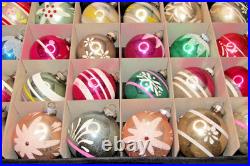 Lot VTG Glass Assorted Mica Pictured Striped BALL Christmas Ornament Corning US Lot VTG Glass Assorted Mica Pictured Striped BALL Christmas Ornament Corning US
