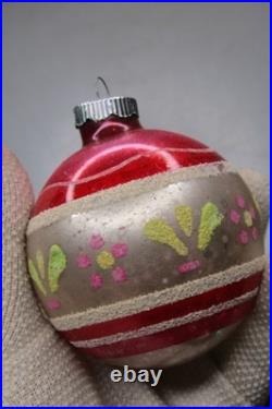 Lot VTG Glass Assorted Mica Pictured Striped BALL Christmas Ornament Corning US Lot VTG Glass Assorted Mica Pictured Striped BALL Christmas Ornament Corning US