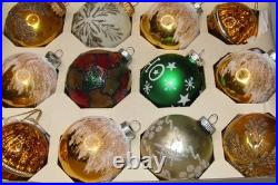 Lot VTG Glass Assorted Pictured Glitter HO HO Snow Cap BALL Christmas Ornaments