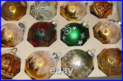 Lot VTG Glass Assorted Pictured Glitter HO HO Snow Cap BALL Christmas Ornaments