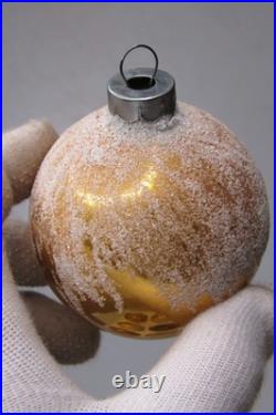 Lot VTG Glass Assorted Pictured Glitter HO HO Snow Cap BALL Christmas Ornaments