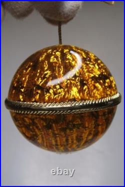 Lot VTG Glass Assorted Pictured Glitter HO HO Snow Cap BALL Christmas Ornaments