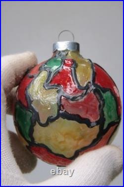 Lot VTG Glass Assorted Pictured Glitter HO HO Snow Cap BALL Christmas Ornaments