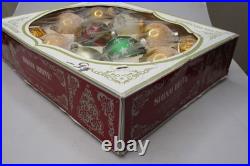 Lot VTG Glass Assorted Pictured Glitter HO HO Snow Cap BALL Christmas Ornaments