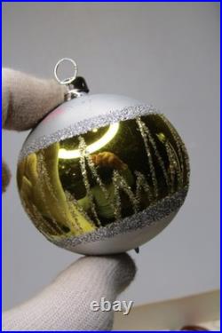 Lot VTG Glass Assorted Pictured Glittered BALL Christmas Ornaments Shiny Brite