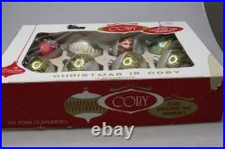 Lot VTG Glass Assorted Pictured Glittered BALL Christmas Ornaments Shiny Brite
