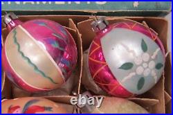 Lot VTG Glass Assorted Pictured SANTA FLOWER BALL DROP Christmas Ornament Poland