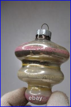 Lot VTG Glass Assorted TORNADO LANTERN Striped Christmas Ornament Shiny Brite