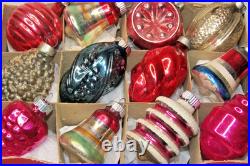 Lot VTG Glass BELL GRAPE BARREL TORNADO Indent Christmas Ornament Corning CHOOSE
