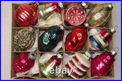 Lot VTG Glass BELL GRAPE BARREL TORNADO Indent Christmas Ornament Corning CHOOSE