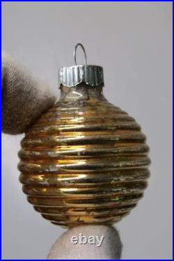 Lot VTG Glass Figural ACORN SWIRL LANTERN Christmas Ornament Shiny Brite Corning