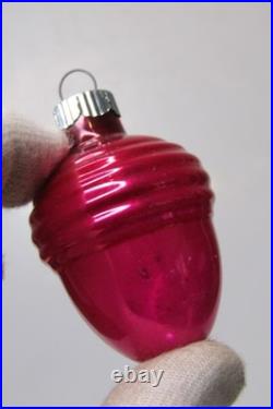 Lot VTG Glass Figural ACORN SWIRL LANTERN Christmas Ornament Shiny Brite Corning