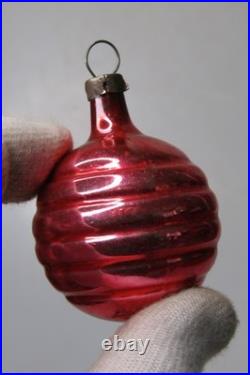 Lot VTG Glass Figural ACORN SWIRL LANTERN Christmas Ornament Shiny Brite Corning