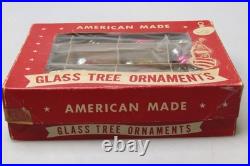 Lot VTG Glass Figural ACORN SWIRL LANTERN Christmas Ornament Shiny Brite Corning