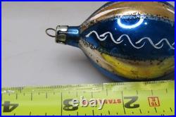 Lot VTG Glass Flower Embossed Indent Glitter Mica DROP Christmas Ornament Poland