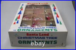 Lot VTG Glass Flower Embossed Indent Glitter Mica DROP Christmas Ornament Poland