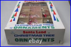 Lot VTG Glass Flower Embossed Indent Glitter Mica DROP Christmas Ornament Poland