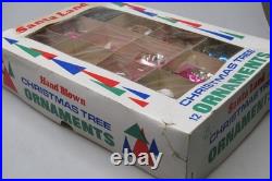 Lot VTG Glass Flower Embossed Indent Glitter Mica DROP Christmas Ornament Poland