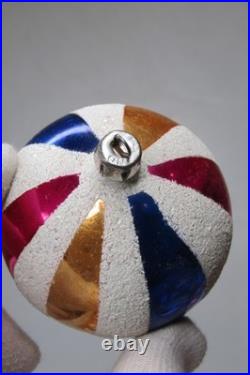 Lot VTG Glass Flowers Harlequin Mica Cap BALL DROP Christmas Ornaments Poland