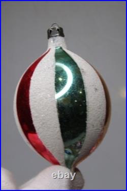 Lot VTG Glass Flowers Harlequin Mica Cap BALL DROP Christmas Ornaments Poland