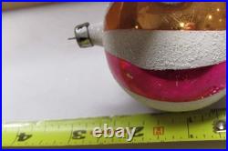 Lot VTG Glass Flowers Harlequin Mica Cap BALL DROP Christmas Ornaments Poland