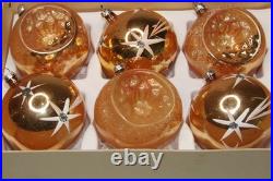 Lot VTG Glass Glitter FALLING STAR Indent BALL Christmas Ornament Germany #2