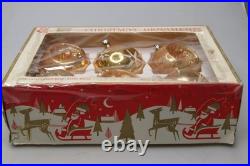 Lot VTG Glass Glitter FALLING STAR Indent BALL Christmas Ornament Germany #2
