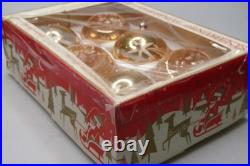 Lot VTG Glass Glitter FALLING STAR Indent BALL Christmas Ornament Germany #2