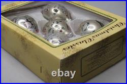 Lot VTG Glass Glitter FLOWER Color Pictured 4 DROP Christmas Ornaments Romania