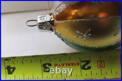 Lot VTG Glass Glitter Pictured SNOWFLAKE DOT DROP Christmas Ornaments Romania