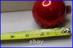Lot VTG Glass Indent Glitter Pictured Striped BALL Christmas Ornaments Germany