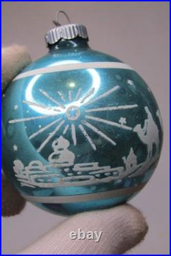 Lot VTG Glass MUSHROOM DOVE WISEMEN Pictured BALL Christmas Ornament Shiny Brite