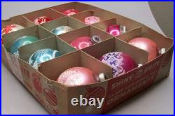 Lot VTG Glass MUSHROOM DOVE WISEMEN Pictured BALL Christmas Ornament Shiny Brite
