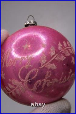 Lot VTG Glass Mica Stencil Pictured STAR FLOWER BALL Christmas Ornament Japan