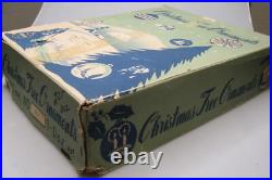 Lot VTG Glass Mica Stencil Pictured STAR FLOWER BALL Christmas Ornament Japan