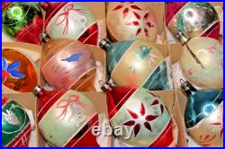 Lot VTG Glass Picture BIRD INSECT BELL BOW DROP Christmas Ornament Poland CHOOSE