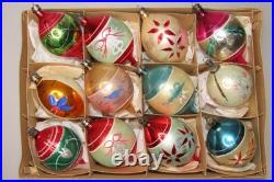 Lot VTG Glass Picture BIRD INSECT BELL BOW DROP Christmas Ornament Poland CHOOSE