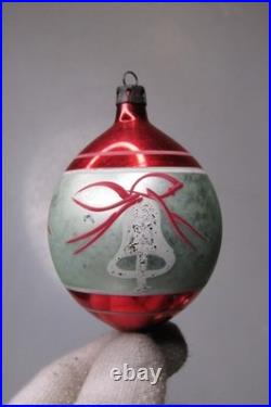 Lot VTG Glass Picture BIRD INSECT BELL BOW DROP Christmas Ornament Poland CHOOSE