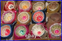 Lot VTG Glass Picture Embossed STAR Indent DROP Christmas Ornament Poland CHOOSE