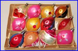 Lot VTG Glass Picture Embossed STAR Indent DROP Christmas Ornament Poland CHOOSE