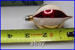 Lot VTG Glass Picture Mica Indent MUSHROOM FLOWER DROP Christmas Ornament Poland